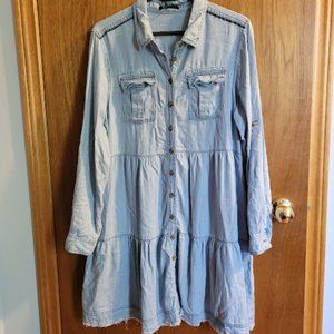 Velvet Heart Bree Blue Denim Distressed Dress L